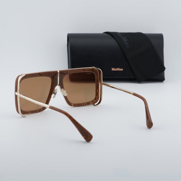 Max Mara JEAN MM0119 56E Sunglasses Havana Square Frame, Brown Lenses
